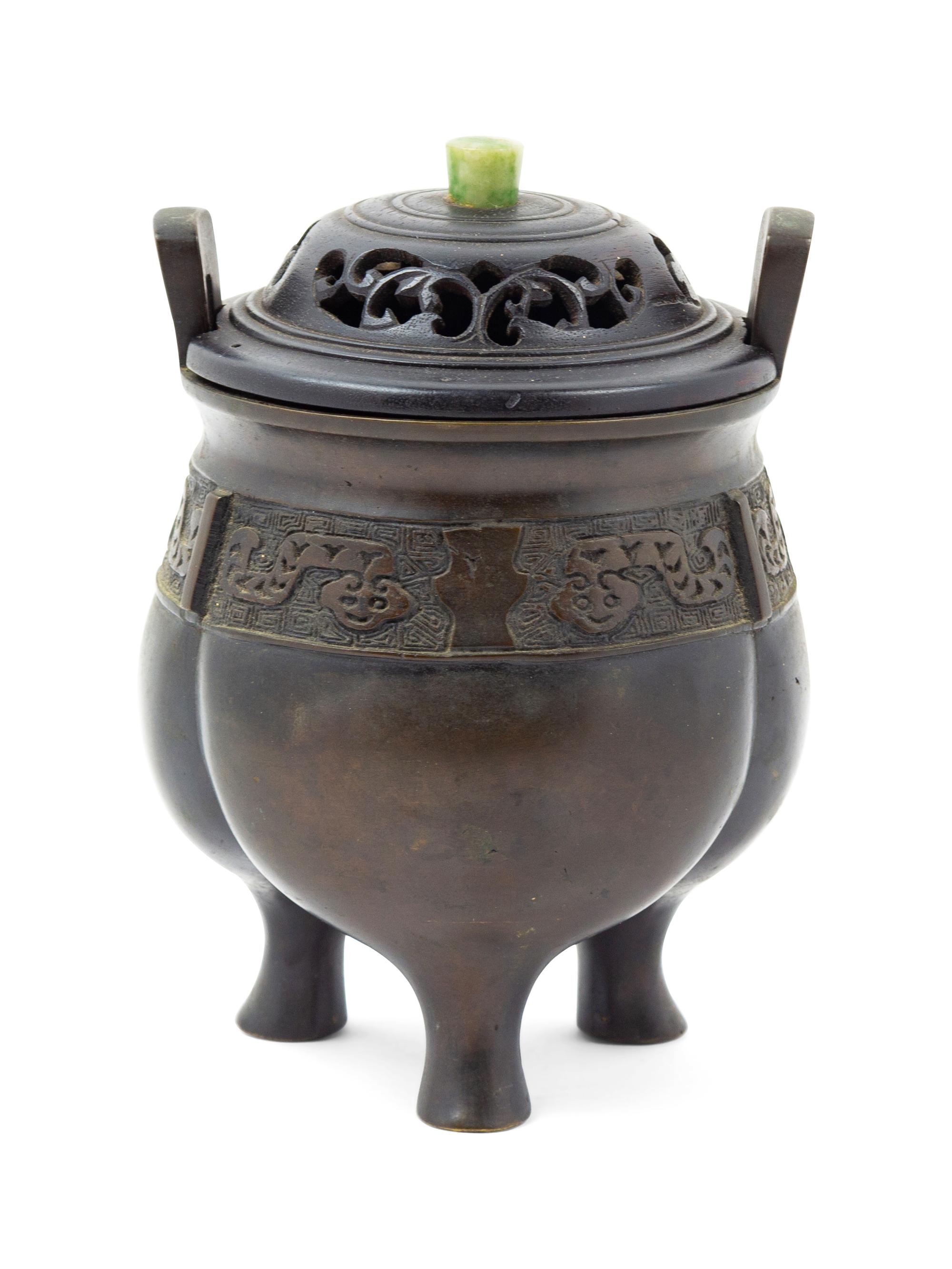 A Chinese Bronze Tripod Incense Burner