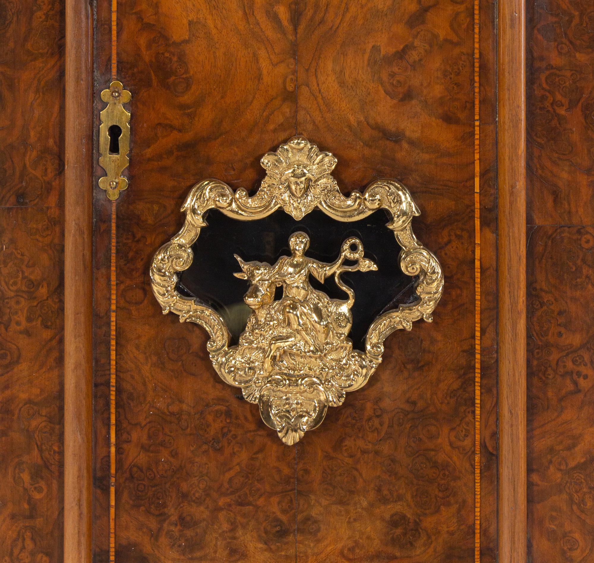 A Dutch Gilt Bronze Mounted Burl Walnut Tall Case Clock