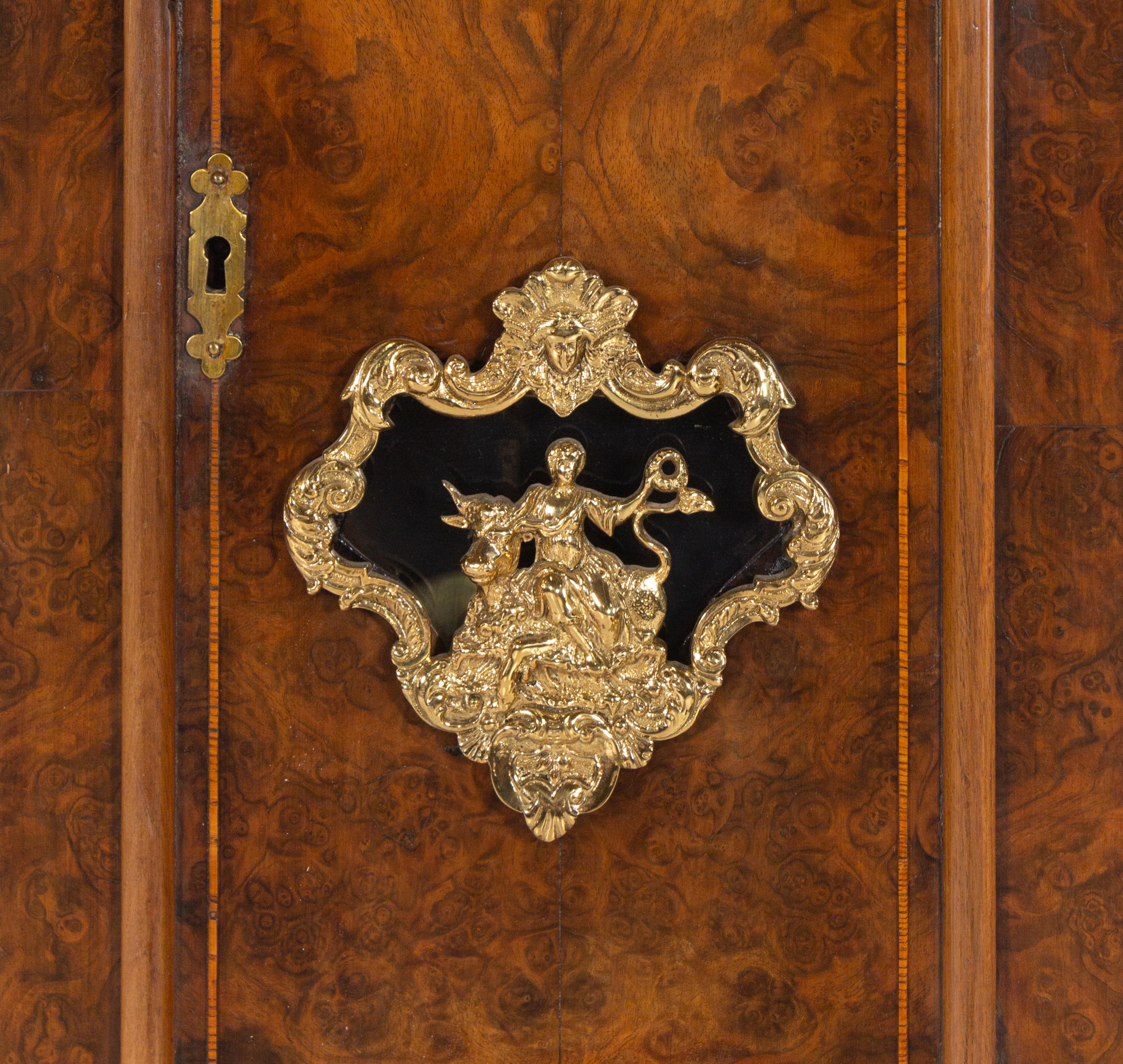 A Dutch Gilt Bronze Mounted Burl Walnut Tall Case Clock