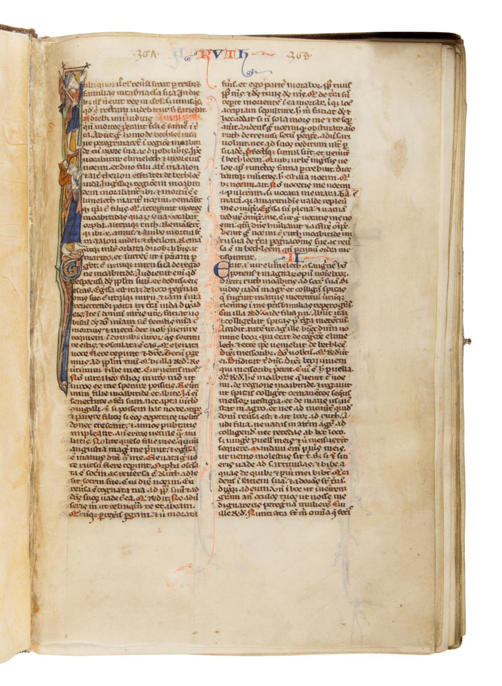 CIRCLE OF WILLIAM DE BRAILES Bible (fragment), in Latin, illuminated manuscript on parchment [England, Oxford, c. 1250–1270