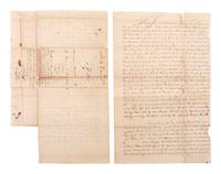 [SLAVERY & ABOLITION]. Manuscript indenture describing the transfer and sale of land, property, and the enslaved men "Lewis" and "George." Alexandria County, District of Columbia, 20 June 1839.
