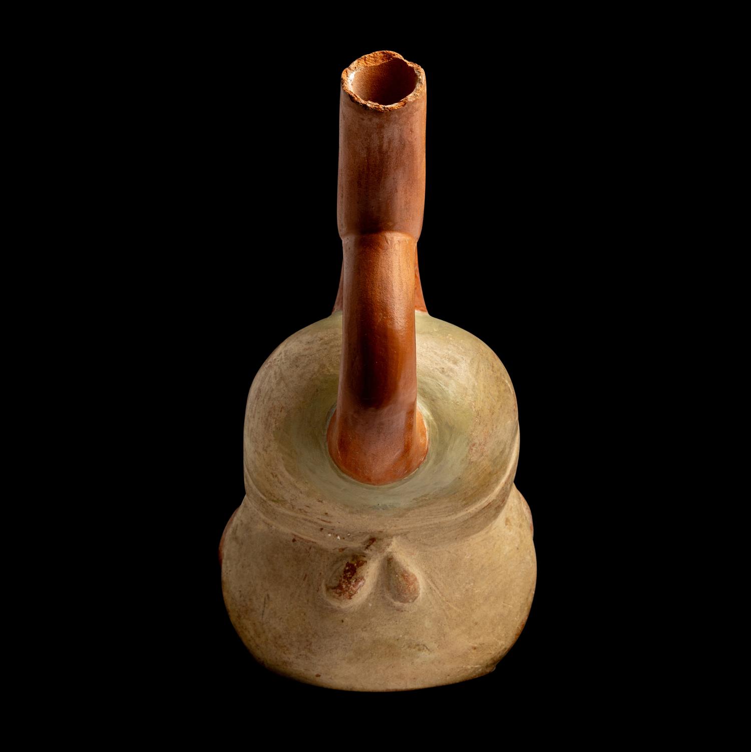 A Moche Stirrup Vessel in the Form of a Portrait Head