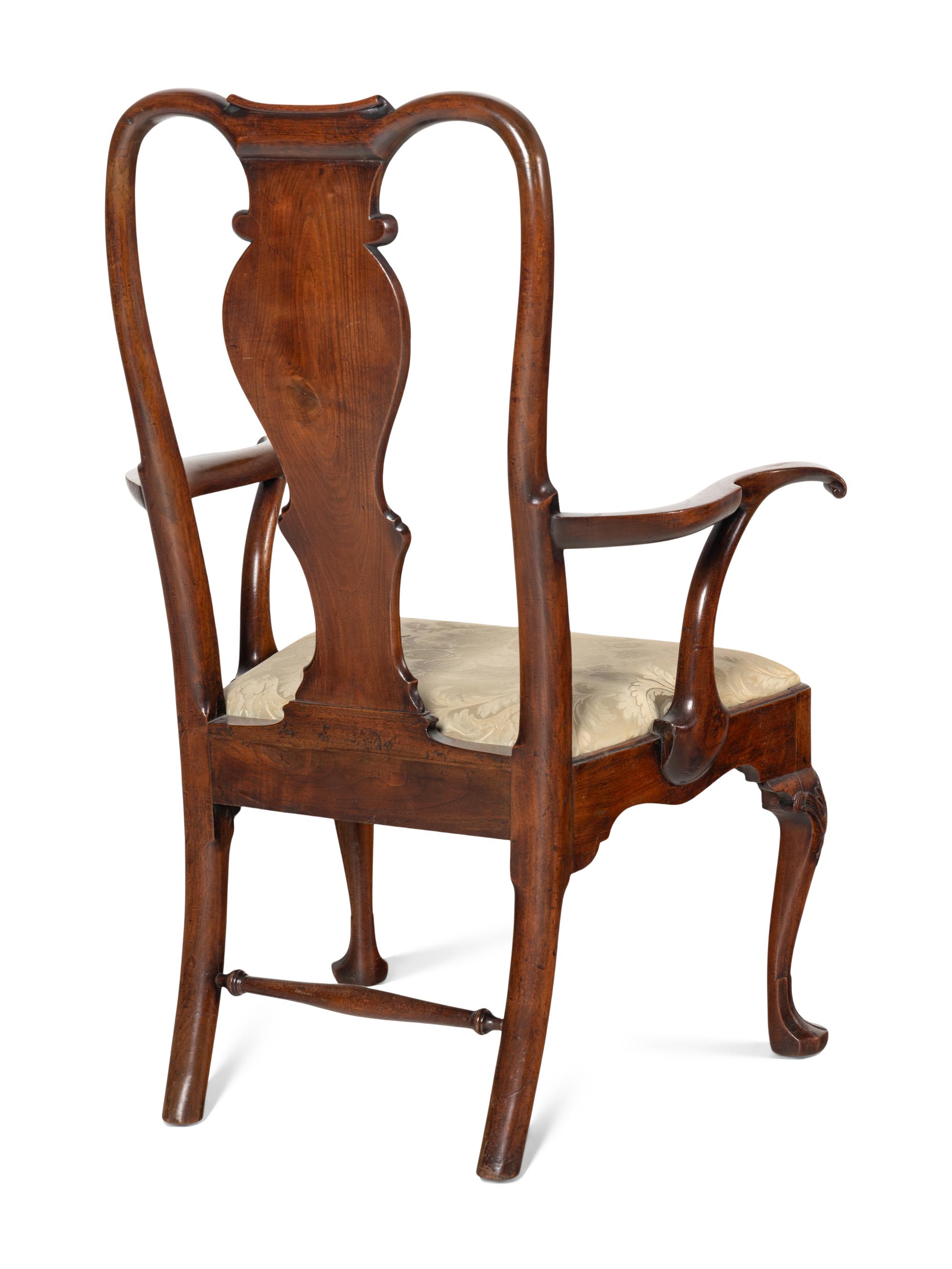 A George III Carved Mahogany Armchair