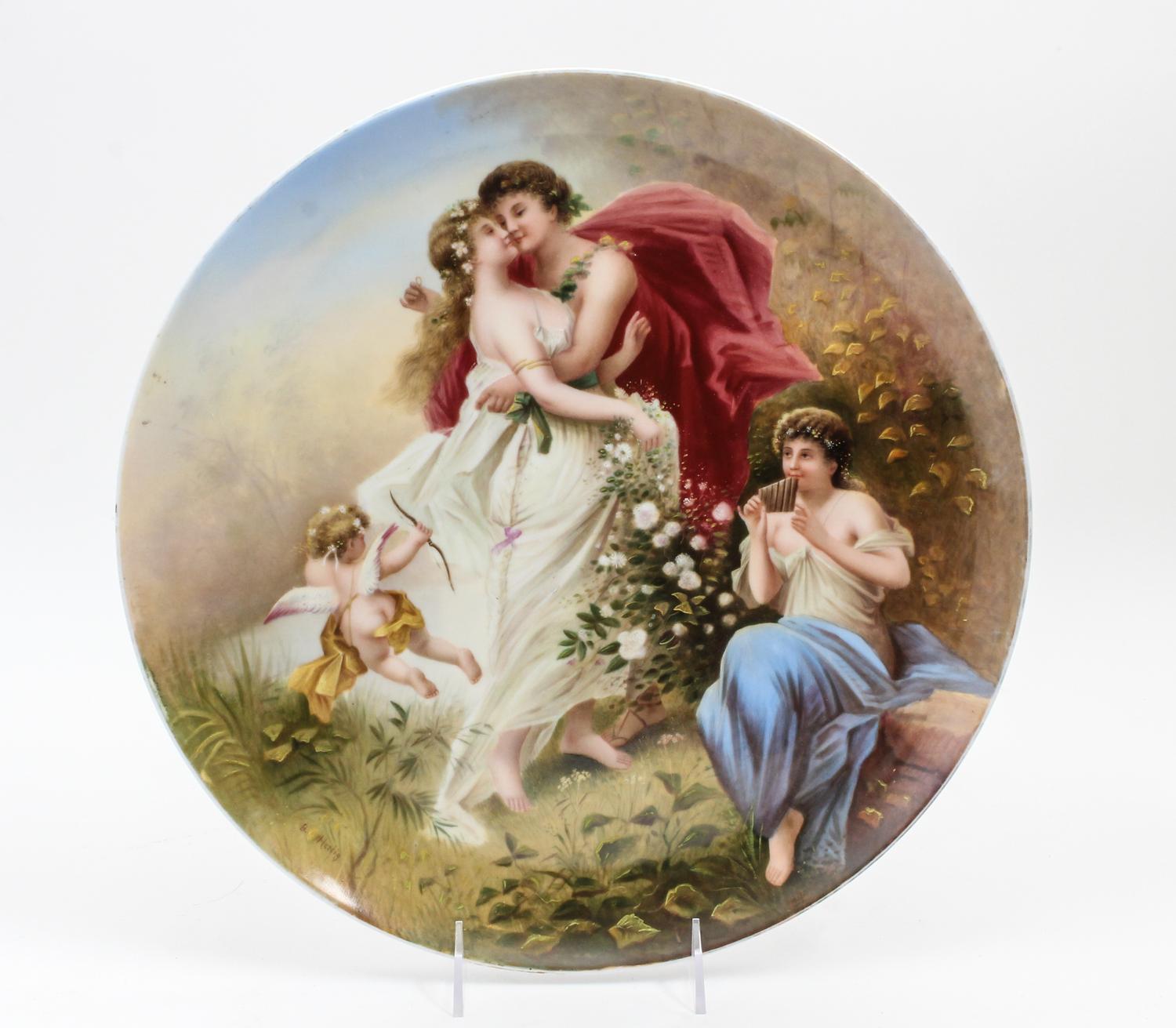 A Royal Vienna Style Porcelain Charger Diameter 14 inches. — 19TH/20TH CENTURY