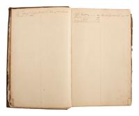 [CIVIL WAR]. Ledger book associated with Winchester, Virginia, cabinet maker John Kerr (1797-1875), documenting coffins built and sold for Union and Confederate soldiers as well as other wartime activity.