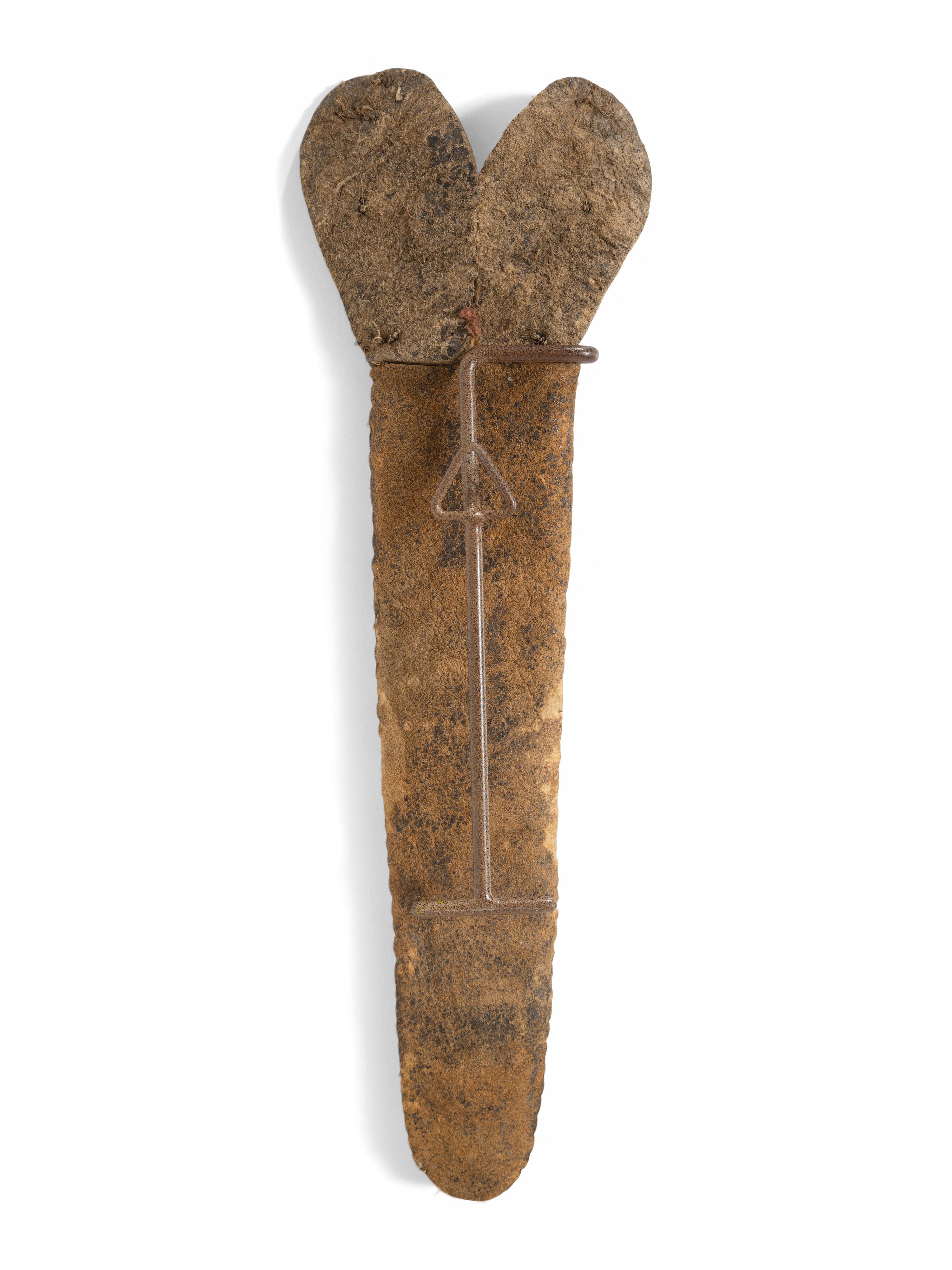 Great Lakes Black-Tanned Hide Knife Sheath and Knife, Exhibited and Published