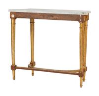 A Neoclassical Style Giltwood Marble Top Console Table