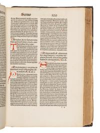 BERNARDINUS SENENSIS, Saint (1380-1444). Quadragesimale de christiana religione . [Basel: Johann Amerbach, not after 1489].