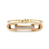 YELLOW GOLD AND DIAMOND BANGLE BRACELET