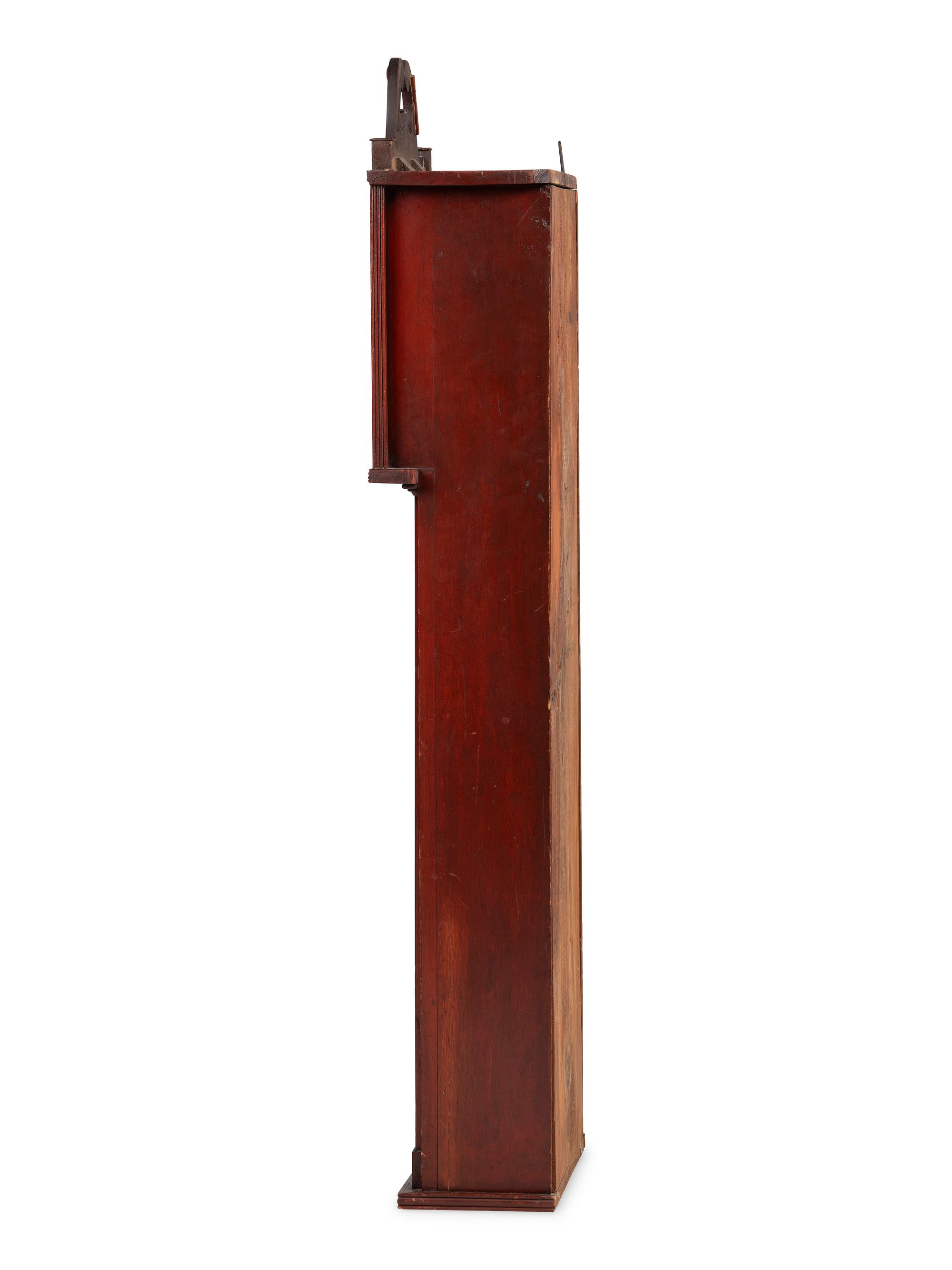 A Federal Red-Stained Pine Half-Clock