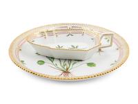 A Royal Copenhagen Flora Danica Shallow Dish and Small Tray