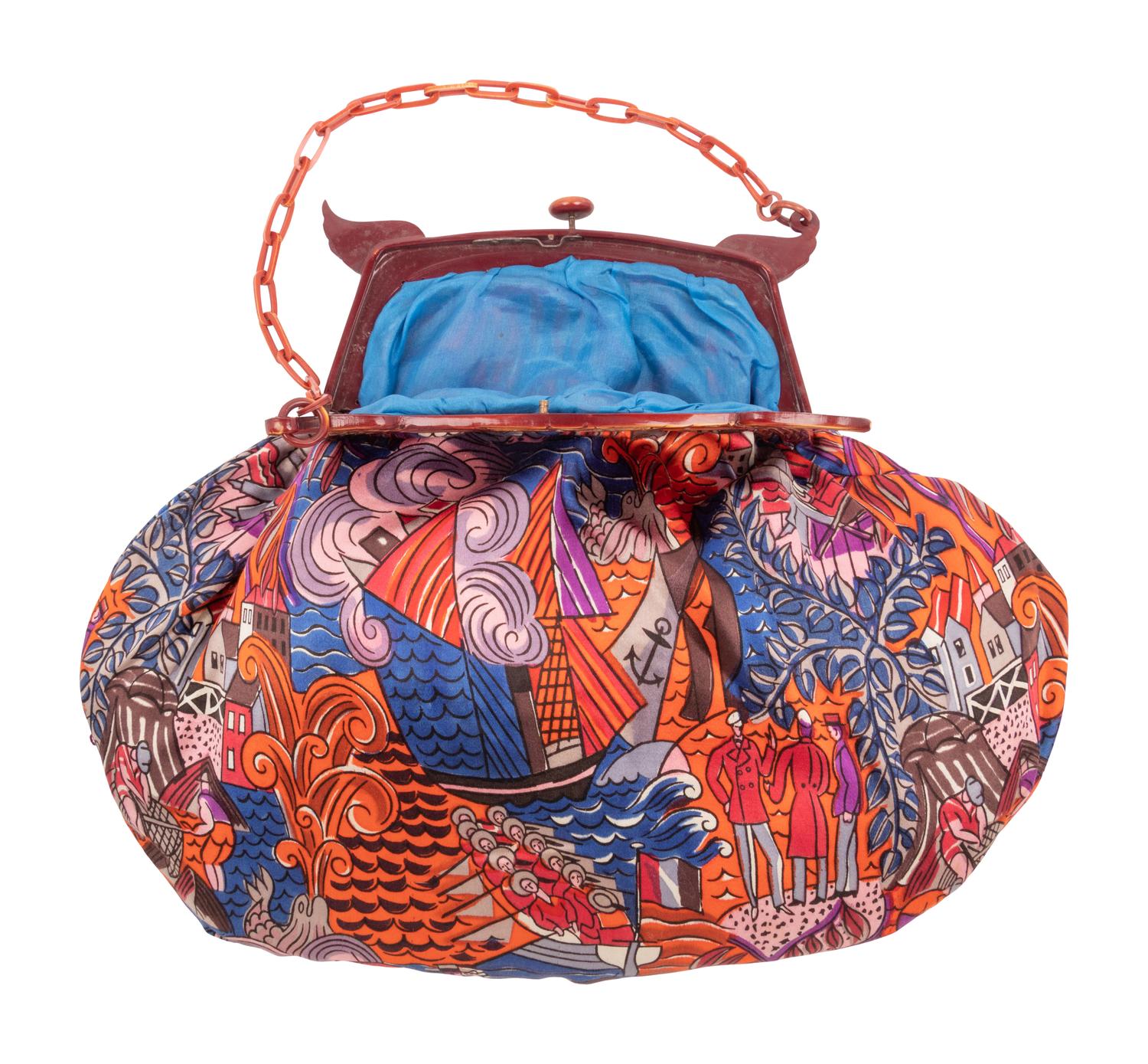 Raoul Dufy "Deauville" Silk Fabric Bag, 1925
