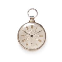 SILVER OPEN FACE POCKET WATCH