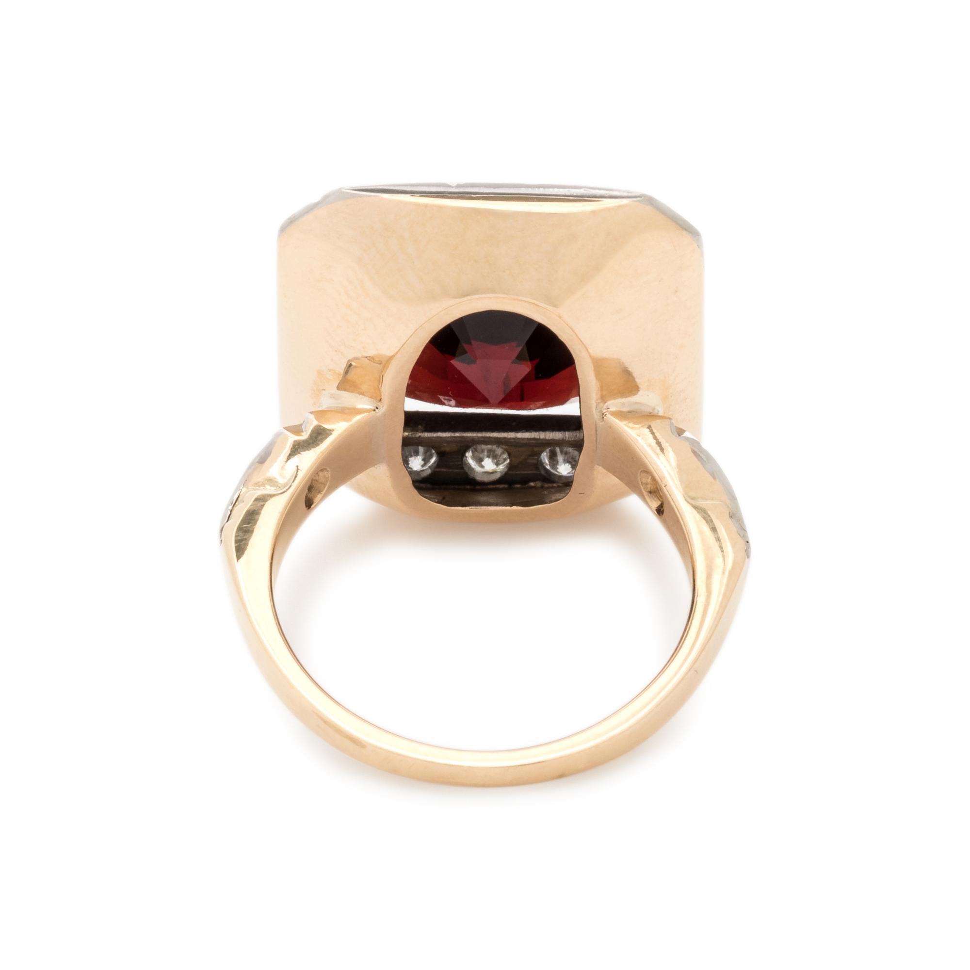 SPINEL AND DIAMOND RING