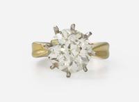 An 18K Yellow Gold and Diamond Ring 4.01 Carat Old Mine-Cut Diamond, GIA Certified