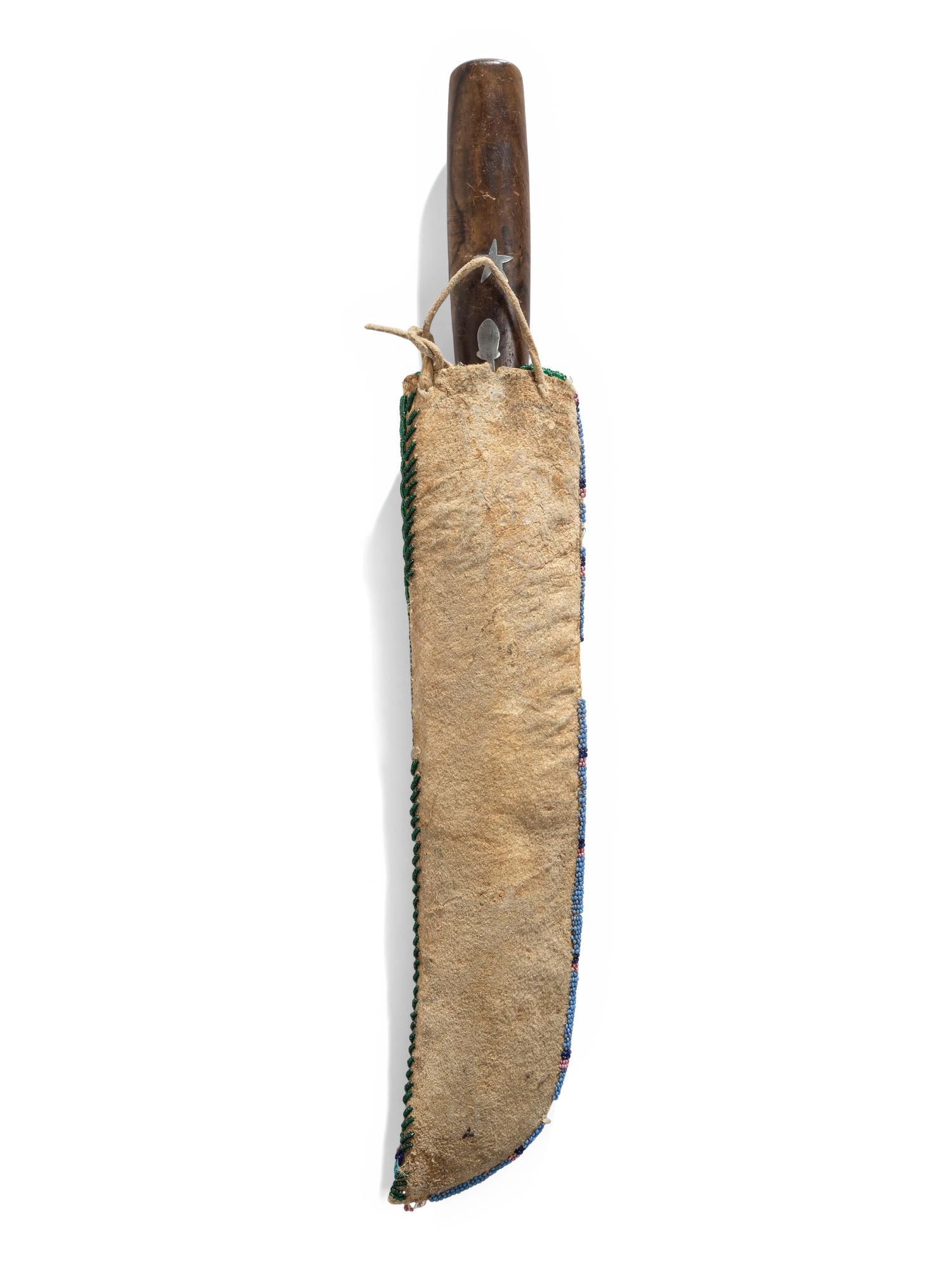 Cheyenne Beaded Hide Knife Sheath, with Knife