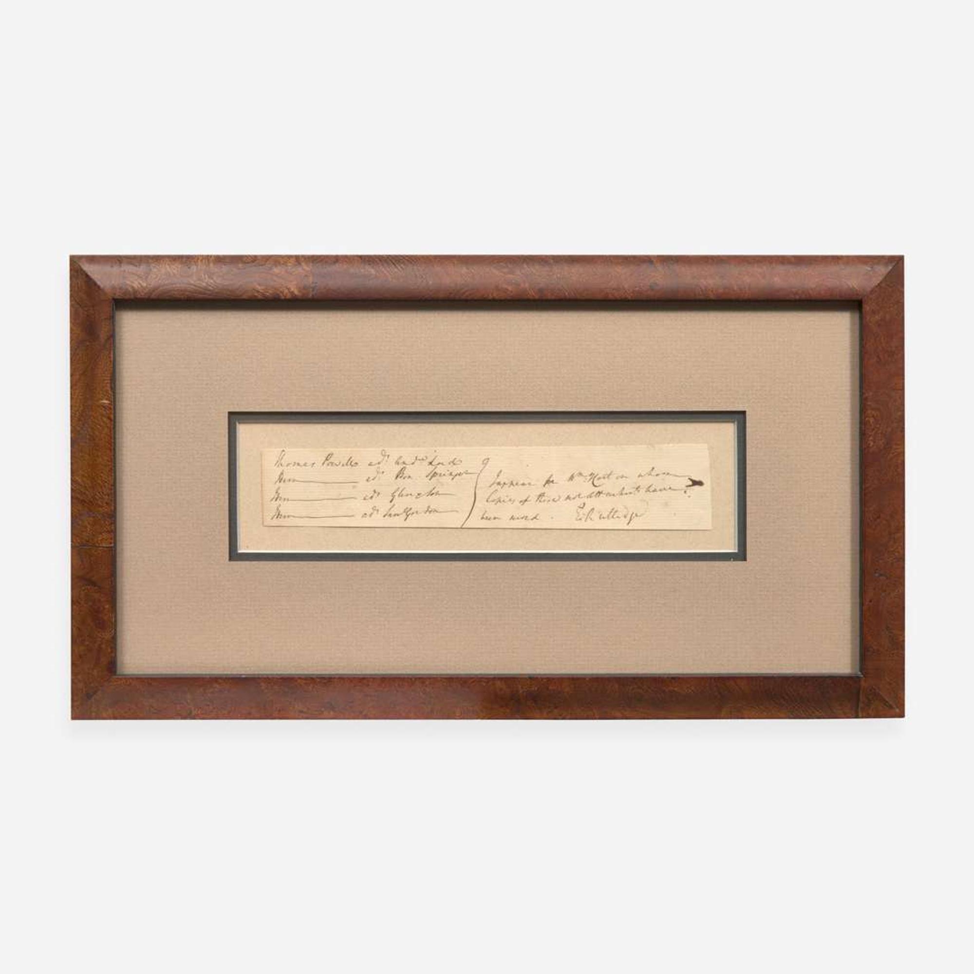 [Declaration of Independence] [South Carolina] Rutledge, Edward Autograph Document Fragment, signed