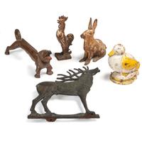 Five Cast Iron Animals