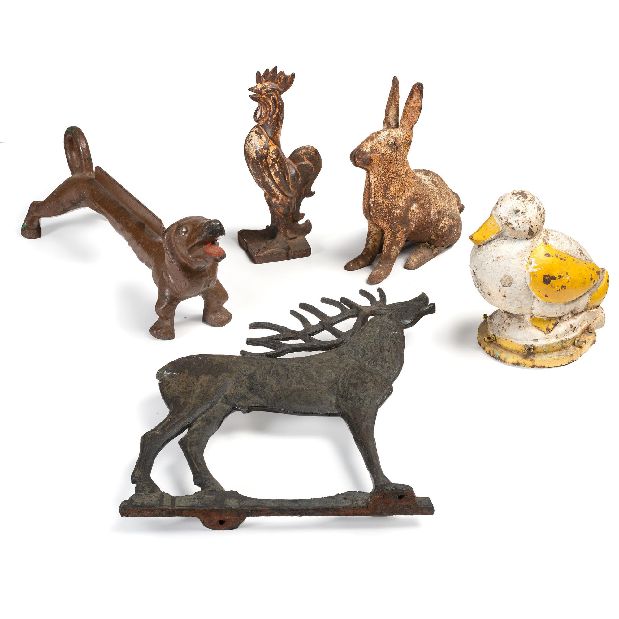 Five Cast Iron Animals