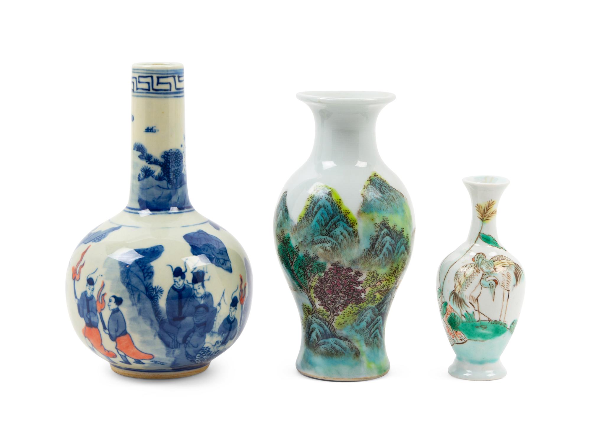 Three Chinese Porcelain Vases