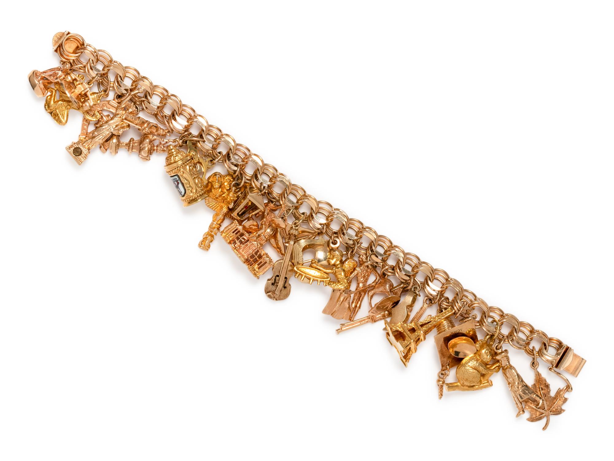 YELLOW GOLD CHARM BRACELET