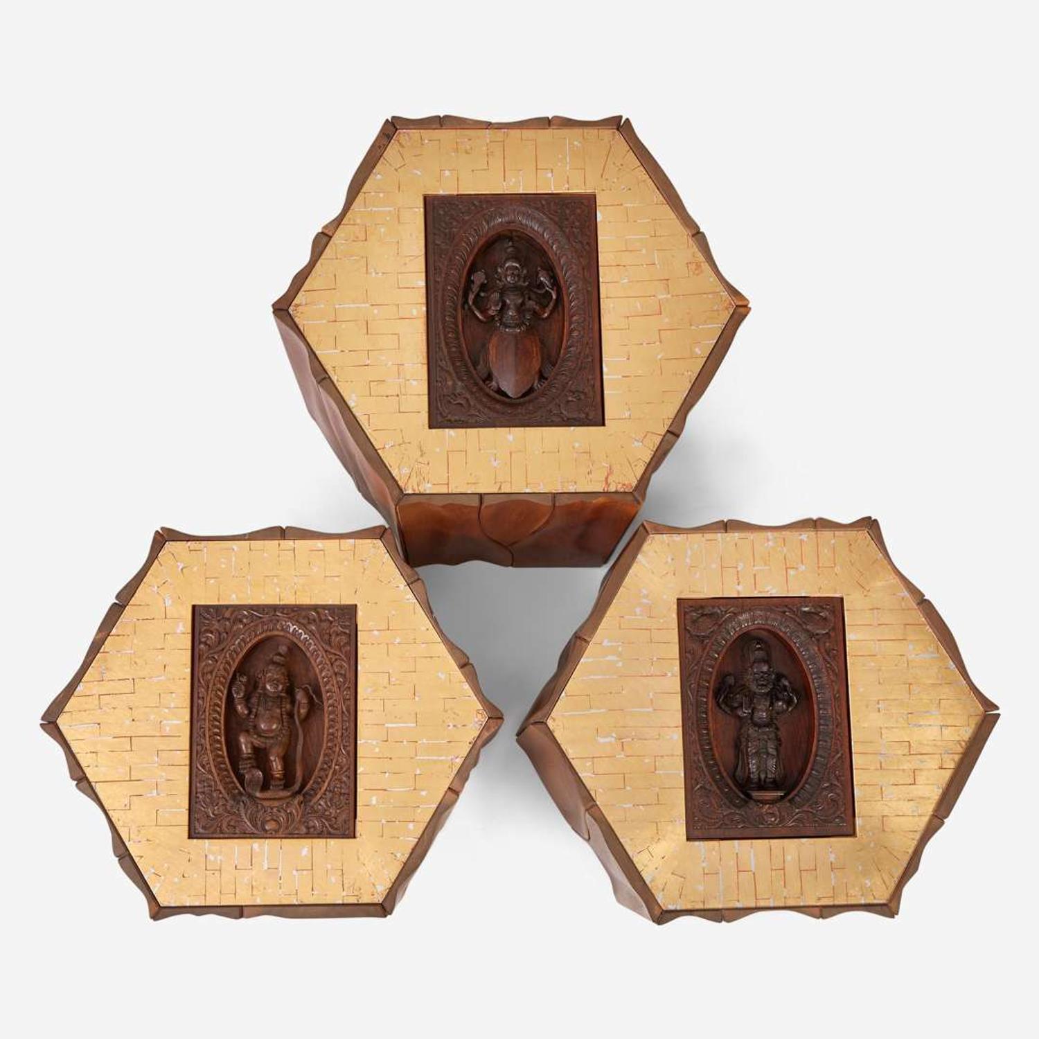 Phillip Lloyd Powell (American, 1919-2008) Set of Three Occasional Tables, New Hope, Pennsylvania, 1976