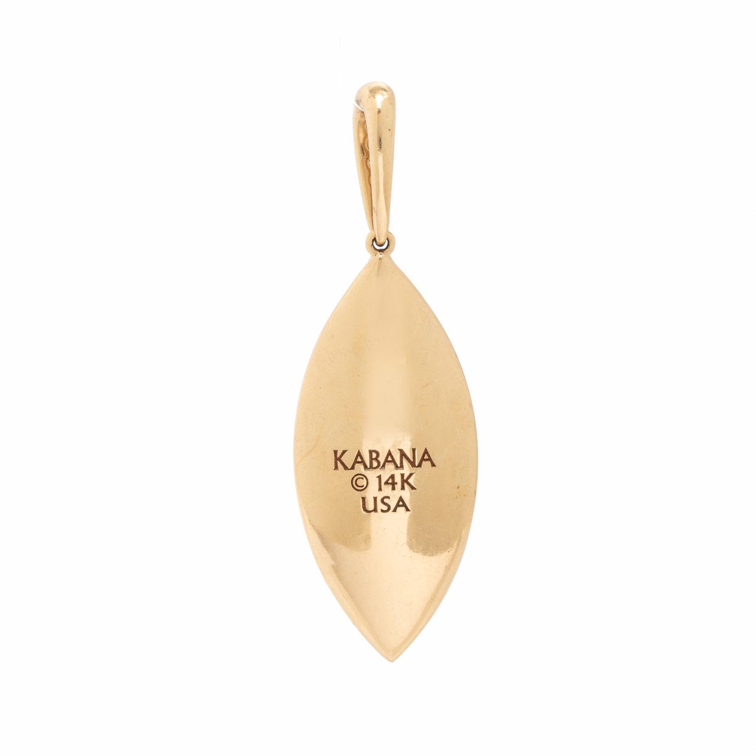 Kabana, Shell Inlay, Diamond and Yellow Gold Ring and Pendant