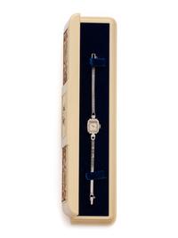 HAMILTON, PLATINUM AND DIAMOND WATCH