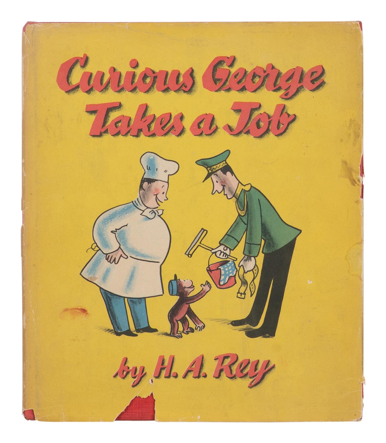 [REY, H.A. (1898-1977), illustrator]. -- REY, Margaret (1906-1996). Curious George Takes a Job . Boston: Houghton Mifflin, 1949.