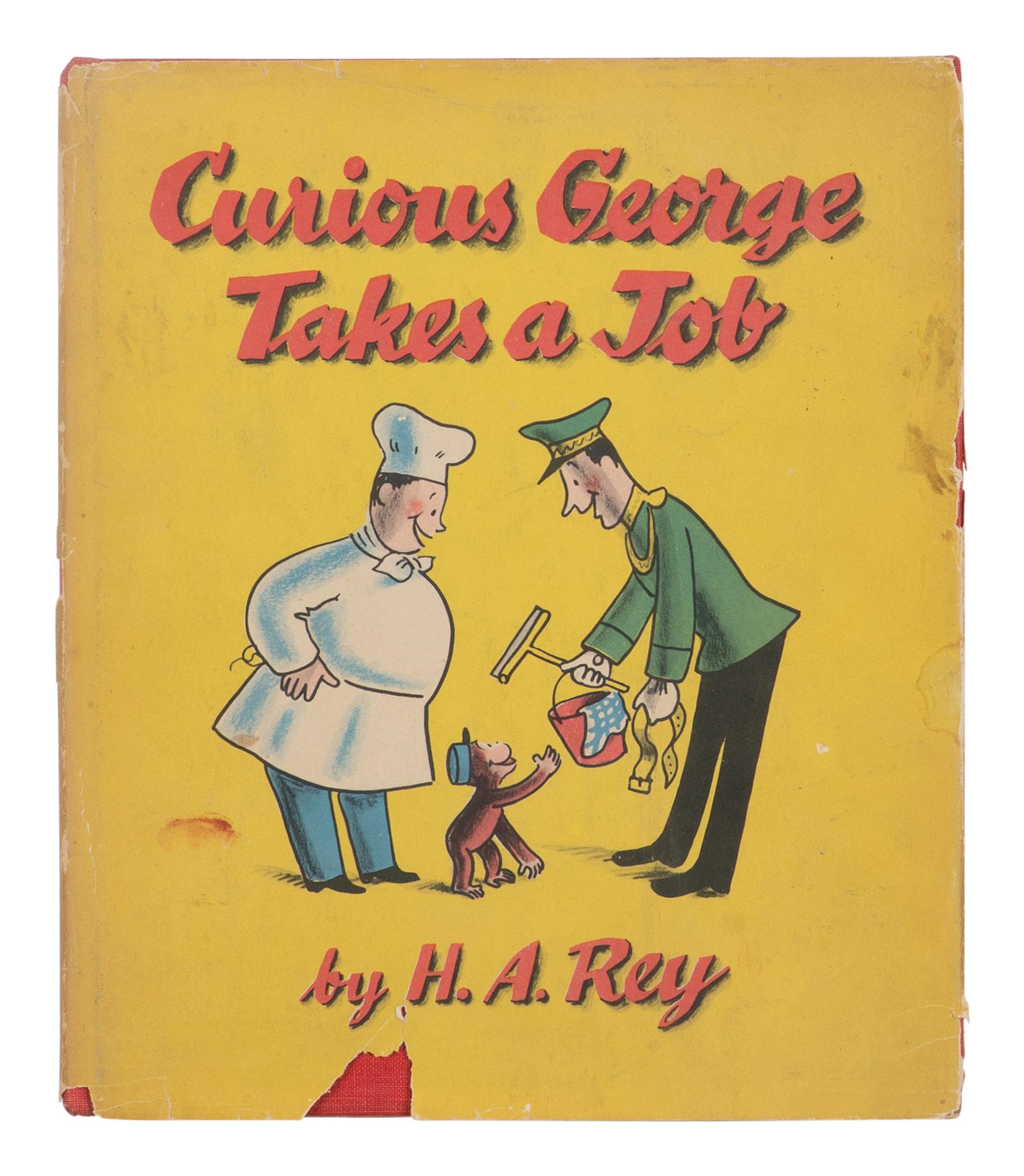 [REY, H.A. (1898-1977), illustrator]. -- REY, Margaret (1906-1996). Curious George Takes a Job . Boston: Houghton Mifflin, 1949.