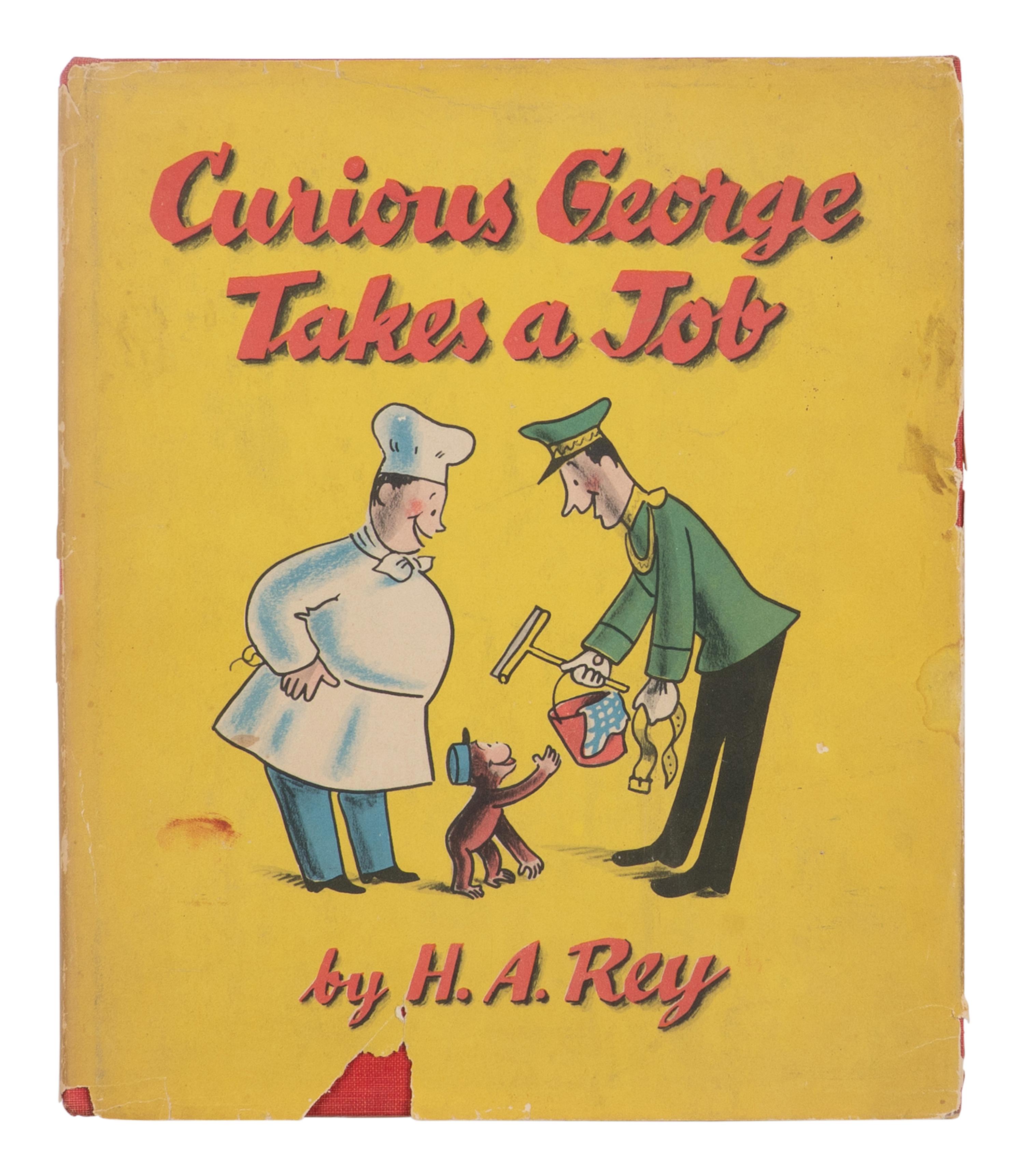 [REY, H.A. (1898-1977), illustrator]. -- REY, Margaret (1906-1996). Curious George Takes a Job . Boston: Houghton Mifflin, 1949.