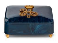 A Russian Gilt Metal Mounted Blue Variegated Hardstone Box and Cover