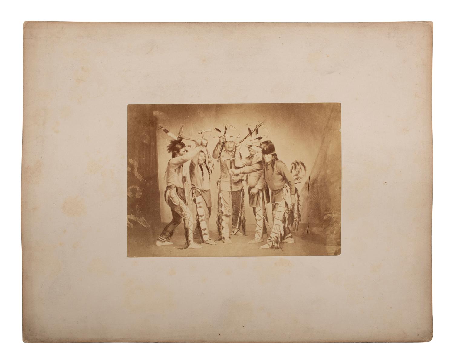 [NATIVE AMERICANS]. [SHINDLER, Antonio Zeno (1823-1899), photographer]. War Dance of the Yankton Sioux . Washington, DC, 1867.