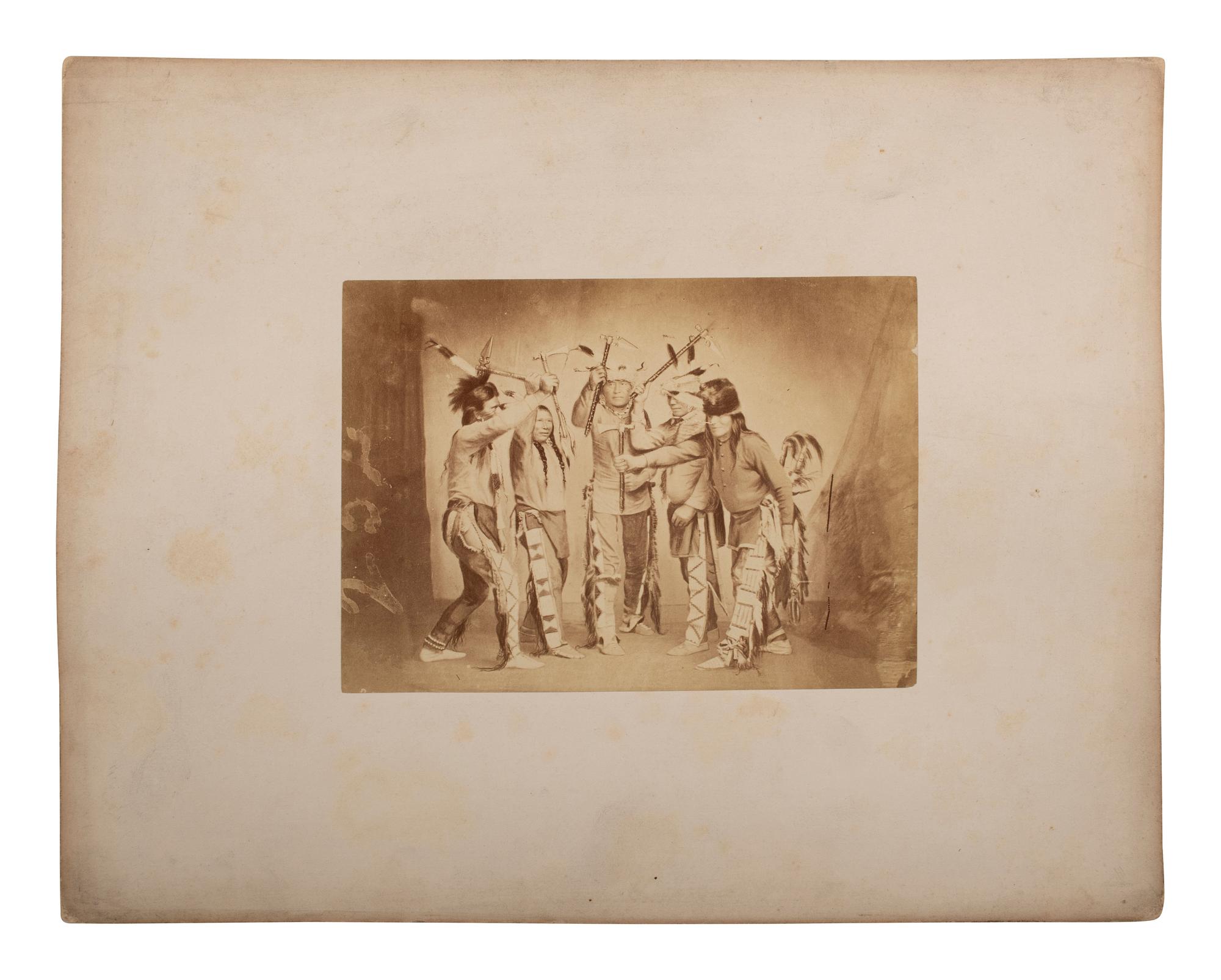 [NATIVE AMERICANS]. [SHINDLER, Antonio Zeno (1823-1899), photographer]. War Dance of the Yankton Sioux . Washington, DC, 1867.