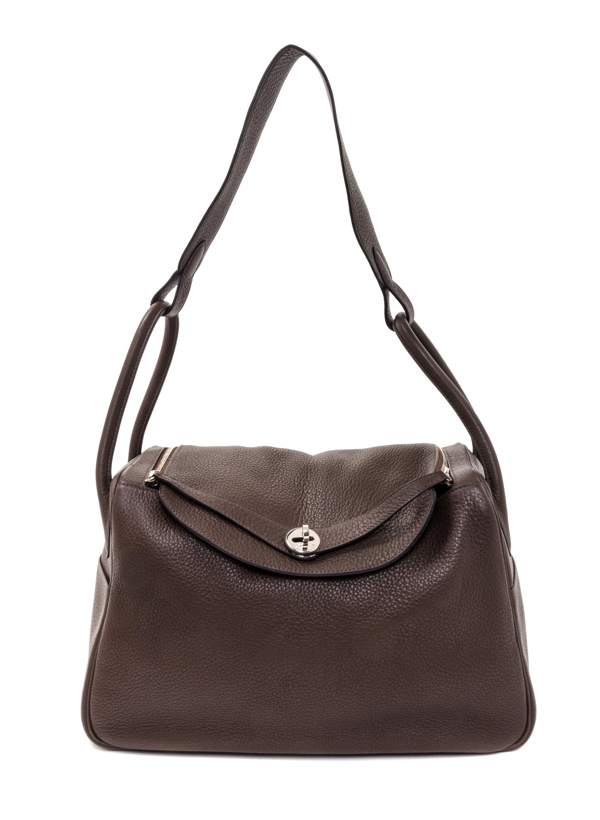 An Hermes Cafe Taurillon Clemence Lindy 34 Handbag, 13.5" x 8" x 7".