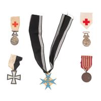 [World War I] 5 European service medals, incl. German Imperial "Pour Le Merite" medal.