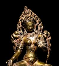 A Nepalese Gilt Bronze Figure of Green Tara