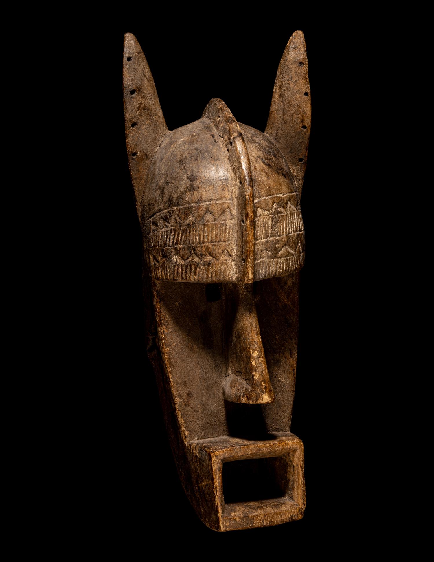 Two Bamana Kore Society Wood Masks