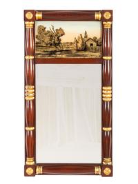 Two Reverse Paint Decorated Mirrors