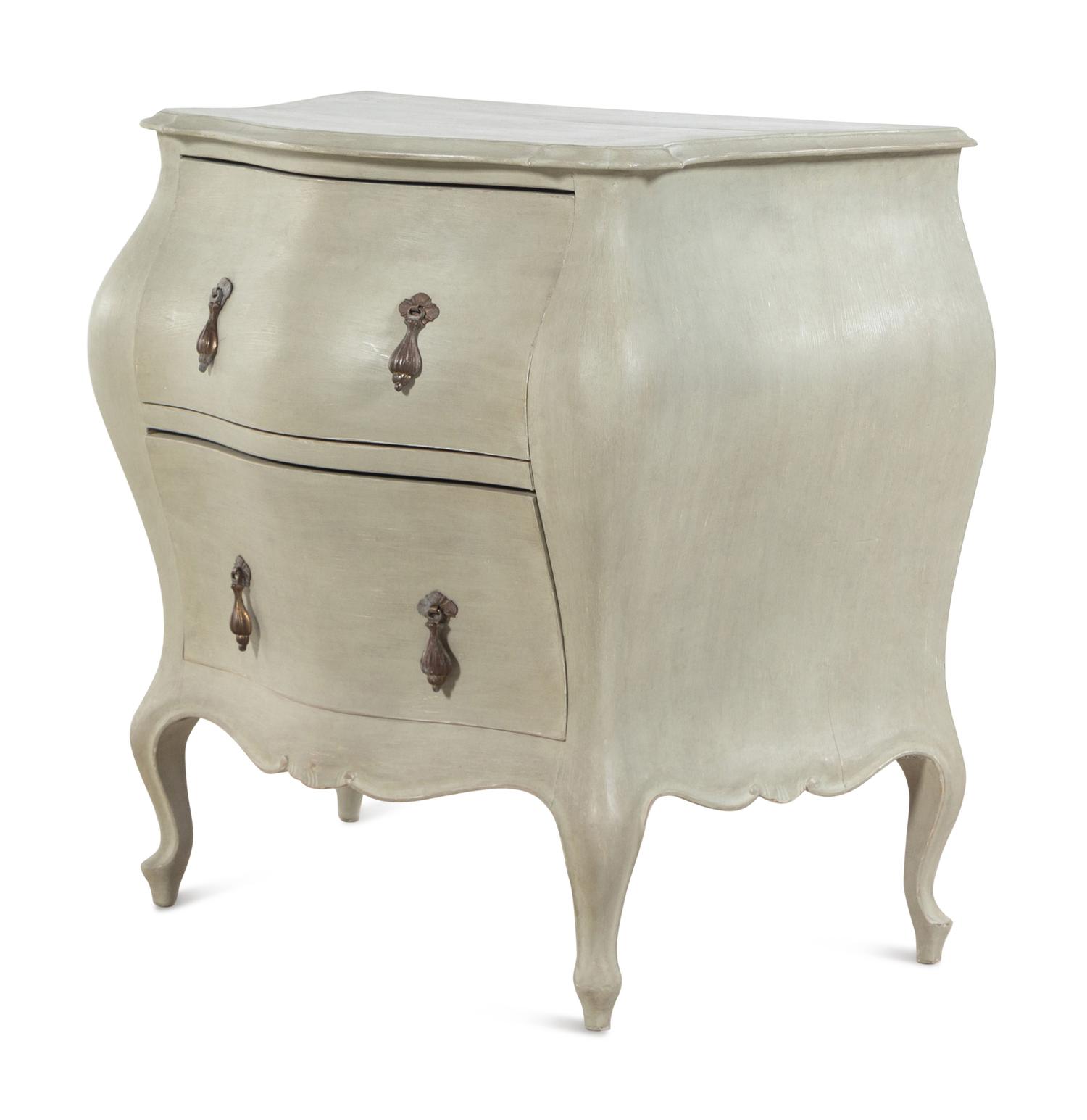 An Italian Gray Painted Commode