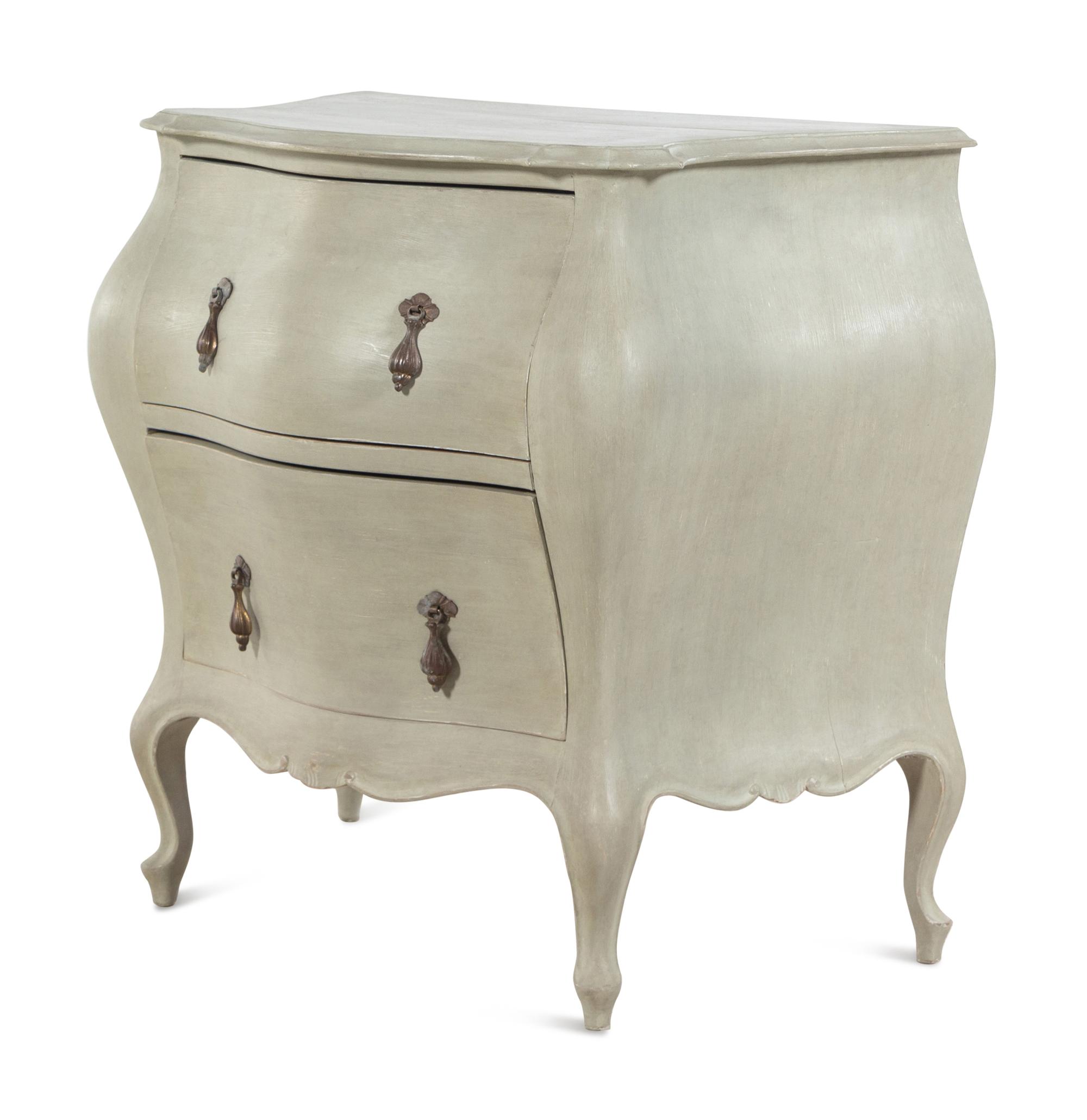 An Italian Gray Painted Commode
