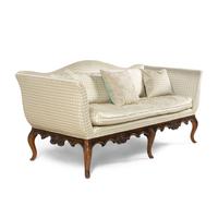 A Venetian Style Walnut Camelback Sofa