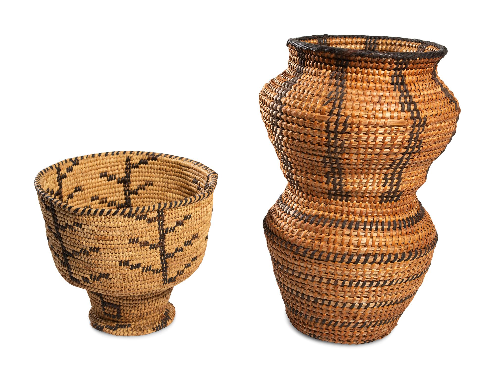 Maricopa Gap-Stitched and Tohono O'odham Chalice Baskets