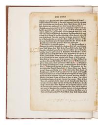 [Book Club of California]. Caxton, William (ca 1422-1491 or 1492). An Original Leaf from the Polycronicon Printed by William Caxton at Westminster in the Year 1482 . San Francisco: The Grabhorn Press for The Book Club of California, 1938.