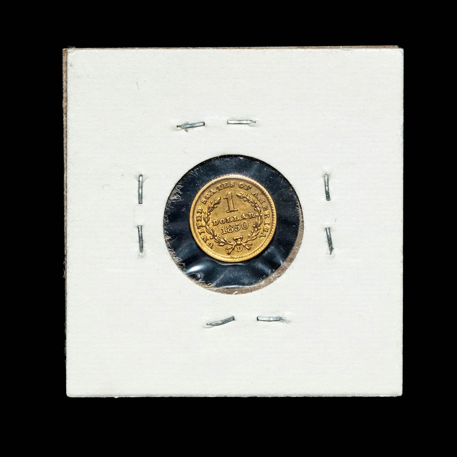 An 1850-D Liberty Head $1 Gold Coin