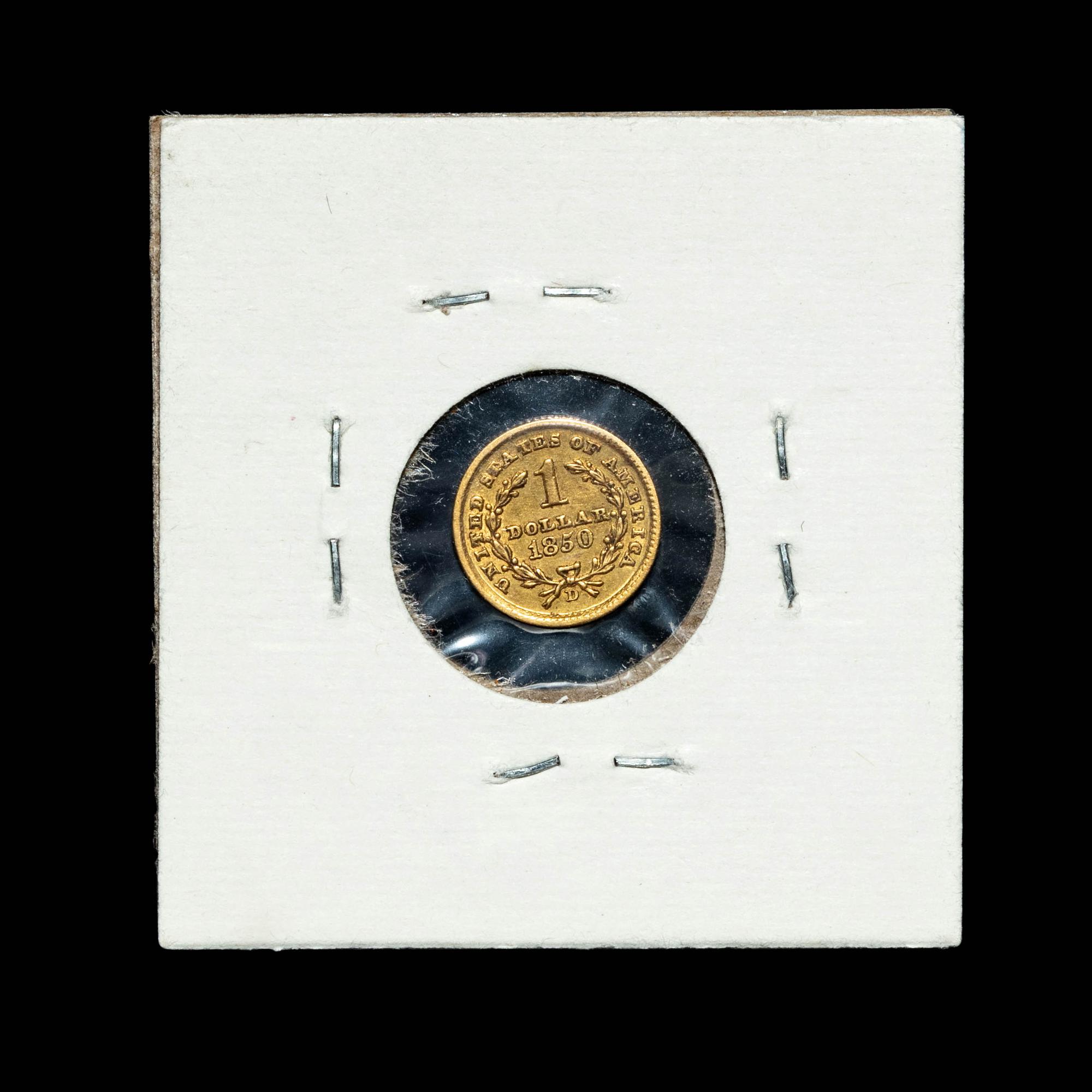 An 1850-D Liberty Head $1 Gold Coin