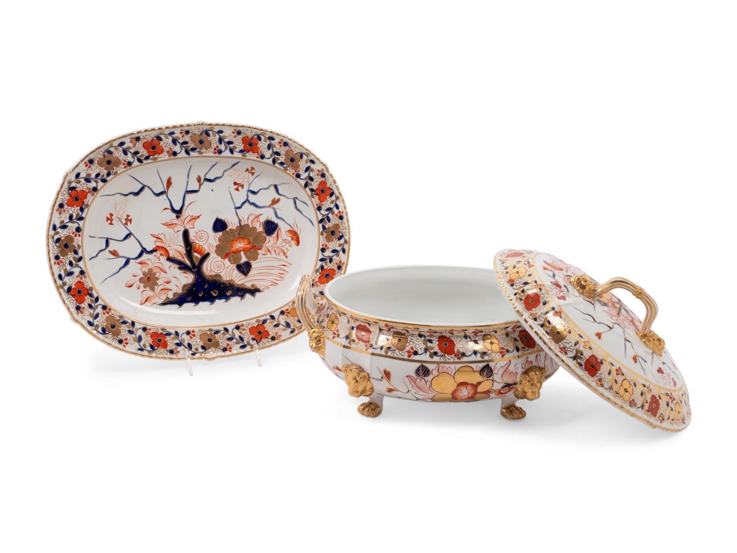 A Derby Porcelain Covered Tureen and Underplate