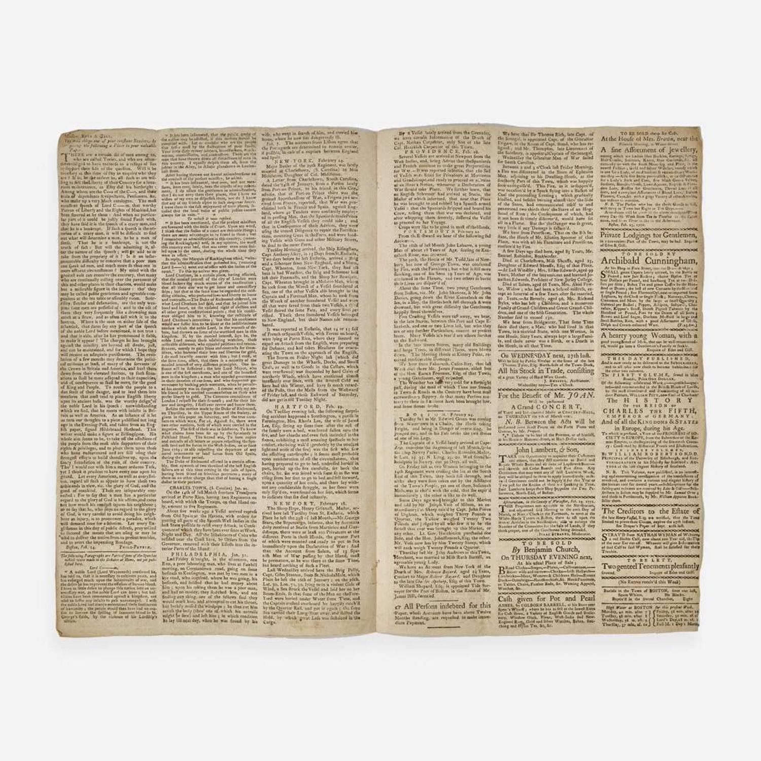 [Americana] [Revere, Paul] The Boston-Gazette, And Country Journal