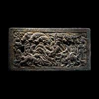 A Pair of Eurasian Gilt-Bronze Plaques