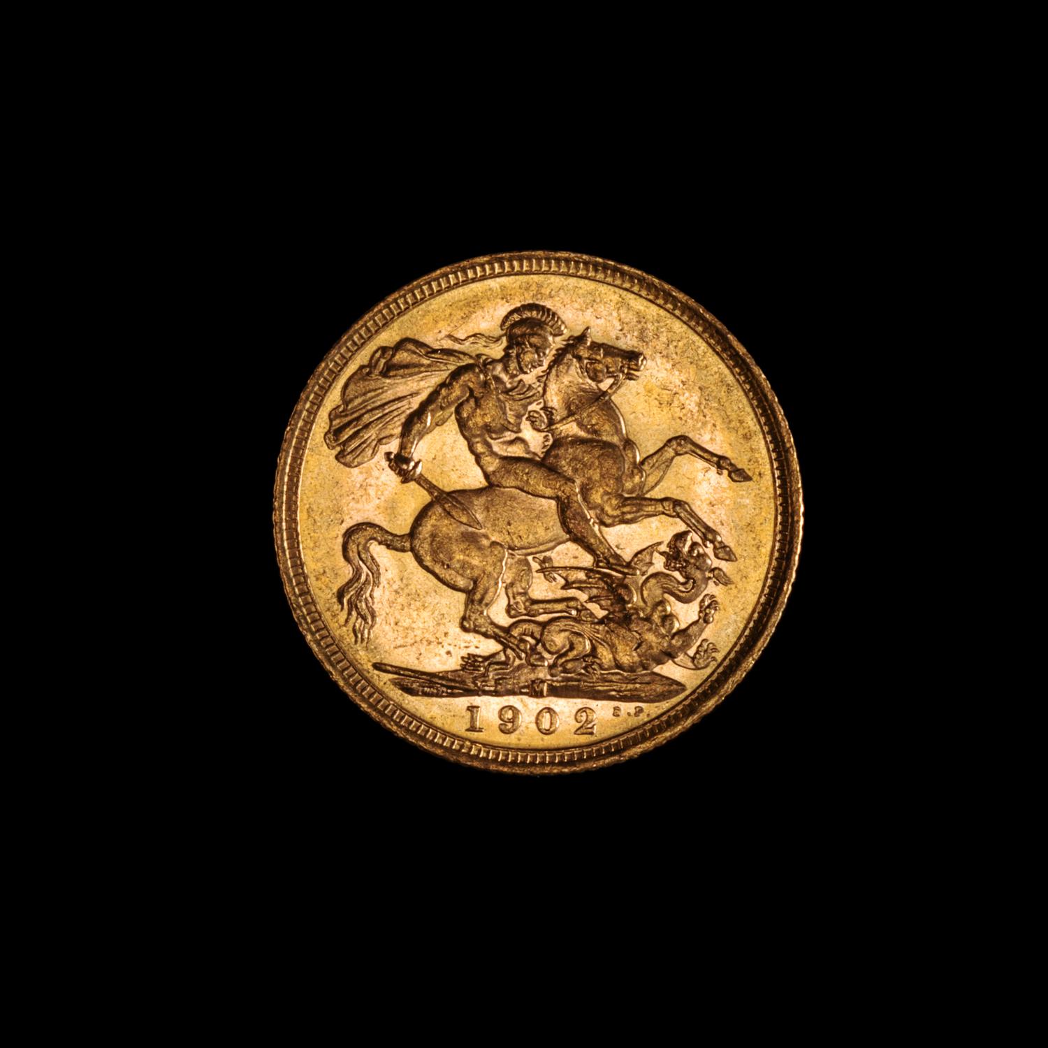 A United Kingdom 1902-M Sovereign: Edward VII-Melbourne Mint Gold Coin